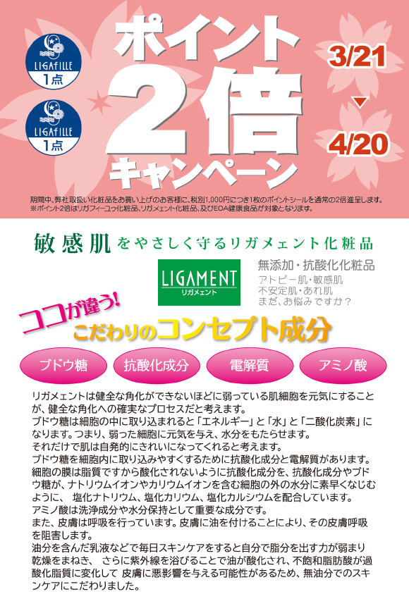 ポイント2倍キャンペーン♪